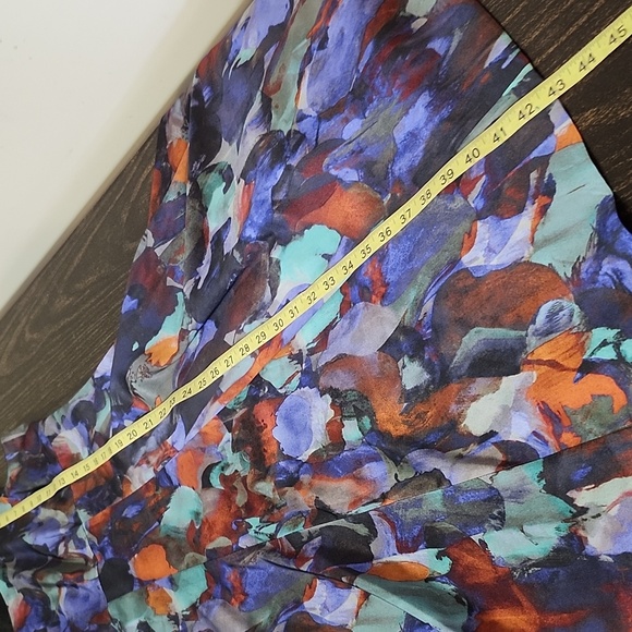 Lafayette 148 New York Watercolor Fit & Flare Dress Sleeveless Size 14 - Picture 6 of 9